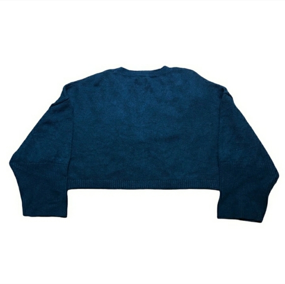 SHOWOFF Peacock Blue Cropped Sweater Size Large. NWOT! - Picture 4 of 6